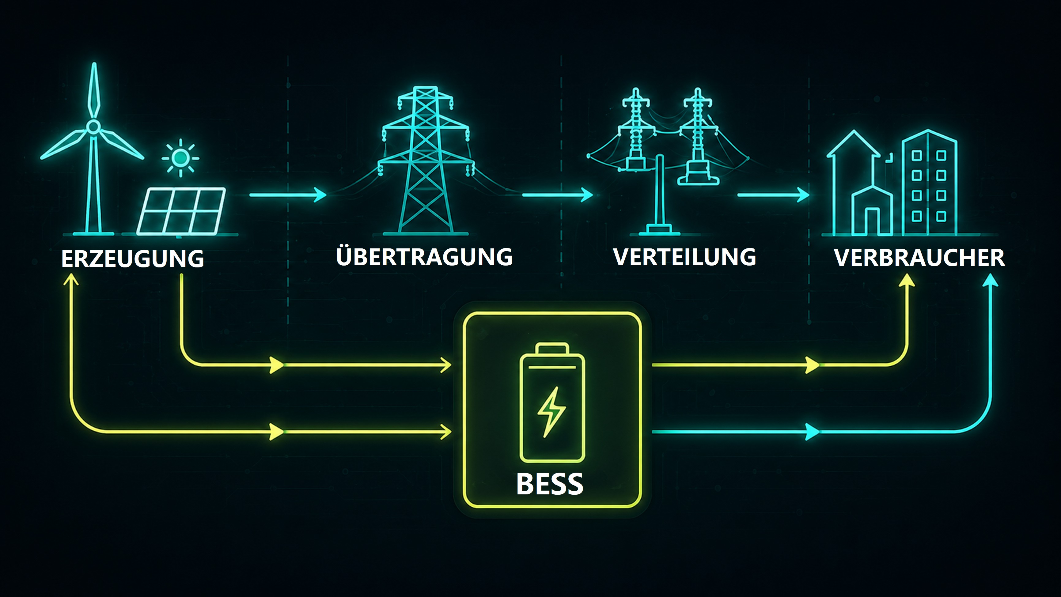 Batteriespeicher am Stromnetz